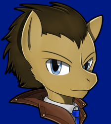 Size: 1500x1671 | Tagged: safe, artist:flam3zero, doctor whooves, time turner, earth pony, pony, g4, clothes, crossover, doctor who, male, ponified, solo, style emulation, tenth doctor, the doctor, yuji uekawa style