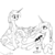 Size: 1280x1280 | Tagged: safe, artist:silfoe, princess cadance, princess celestia, princess luna, lunadoodle, g4, alternate hairstyle, braid, drool, grayscale, monochrome, pillow, prone, raised hoof, s1 luna, sleeping, smiling, wine, wine glass