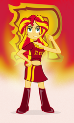 Size: 1584x2625 | Tagged: safe, artist:abigail m., sunset shimmer, equestria girls, g4, female, monsters university, ror, solo