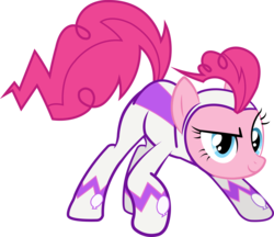 Size: 5906x5105 | Tagged: safe, artist:imperfectxiii, fili-second, pinkie pie, g4, power ponies (episode), absurd resolution, clothes, costume, female, power ponies, simple background, solo, superhero, transparent background, vector