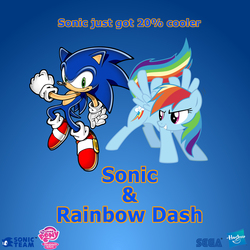 Size: 7800x7800 | Tagged: safe, rainbow dash, pony, g4, 20% cooler, absurd resolution, copy and paste, crossover, hasbro, logo, male, my little pony: friendship is magic logo, sega, sonic team, sonic the hedgehog, sonic the hedgehog (series)