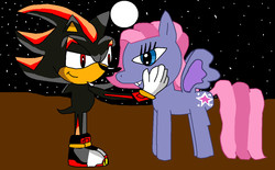 Size: 1186x737 | Tagged: safe, artist:girlygirlykitty58, starsong, g3, 1000 hours in ms paint, crack shipping, crossover, joke shipping, male, shadow the hedgehog, shipping, sonic the hedgehog (series)