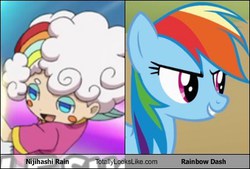 Size: 401x271 | Tagged: safe, rainbow dash, g4, inazuma eleven, inazuma eleven go, nijihashi rain, totally looks like