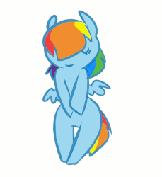 Size: 500x545 | Tagged: safe, artist:atryl, edit, rainbow dash, semi-anthro, g4, arm hooves, female, gif, non-animated gif, solo