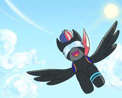 Size: 999x799 | Tagged: safe, artist:drawponies, artist:stellarsynthesis, oc, oc only, pegasus, pony, collaboration, drawing, flying, solo