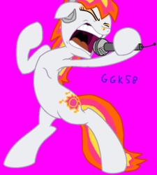 Size: 594x661 | Tagged: safe, artist:dragsrbad, artist:girlygirlykitty58, sunny daze (g3), g3, g4, base used, female, g3 to g4, generation leap, microphone, solo