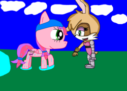 Size: 1792x1288 | Tagged: safe, artist:girlygirlykitty58, skywishes, skywishes (g4), g3, g4, 1000 hours in ms paint, bunnie rabbot, crossover, sonic the hedgehog (series)