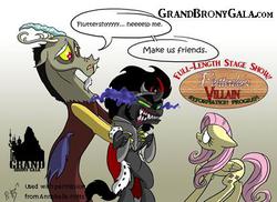 Size: 413x300 | Tagged: safe, artist:assassin-or-shadow, discord, fluttershy, king sombra, g4, antagonist