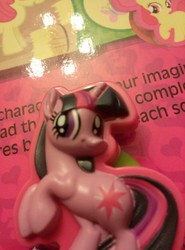 Size: 949x1280 | Tagged: safe, apple bloom, twilight sparkle, g4, faic, merchandise, smirk, special face, stuck on stories, twiface