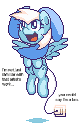 Size: 320x496 | Tagged: safe, object pony, original species, animated, caption, cord, fan, flying, open mouth, plug, ponified, pun, reaction image, simple background, smiling, solo, transparent background