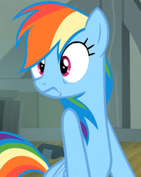 Size: 846x1057 | Tagged: safe, screencap, rainbow dash, daring don't, g4, my little pony: friendship is magic, female, solo