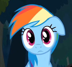 Size: 447x419 | Tagged: safe, screencap, rainbow dash, pony, daring don't, g4, cute, female, floppy ears, solo