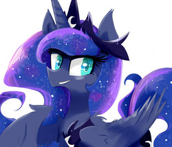 Size: 3500x3000 | Tagged: safe, artist:rayadra, princess luna, g4, female, high res, simple background, smiling, solo