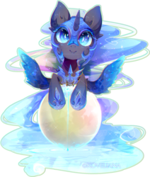 Size: 1161x1366 | Tagged: safe, artist:koveliana, nightmare moon, alicorn, pony, g4, chromatic aberration, cute, female, filly, heart, heart eyes, nicemare moon, nightmare woon, simple background, smiling, solo, transparent background, wingding eyes