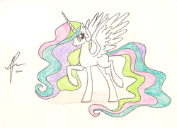 Size: 3276x2367 | Tagged: safe, artist:stephen-ritchie, princess celestia, g4, blank flank, female, high res, solo