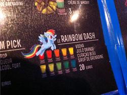 Size: 1023x762 | Tagged: safe, rainbow dash, g4, bar, drink, french, le, le rainbow dash