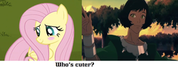 Size: 1338x509 | Tagged: safe, fluttershy, g4, opal beifong, the legend of korra, the metal clan