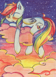 Size: 1024x1418 | Tagged: safe, artist:inkheart28, rainbow dash, g4, female, solo, traditional art