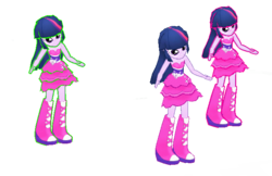 Size: 655x425 | Tagged: safe, gameloft, twilight sparkle, equestria girls, g4, boots, fall formal outfits, high heel boots, multeity, simple background, sparkle sparkle sparkle, transparent background, twilight ball dress