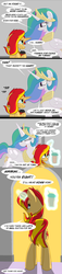 Size: 716x3142 | Tagged: safe, artist:miroslav46, princess celestia, sunset shimmer, alicorn, pony, unicorn, g4, coffee, sunset shimmer hates you, tumblr