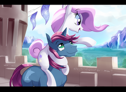 Size: 1237x900 | Tagged: safe, artist:gsphere, fleur-de-lis, oc, pony, unicorn, g4, minnesota, riding