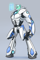 Size: 1200x1800 | Tagged: safe, artist:underpable, lyra heartstrings, g4, armor, mecha, megamare x, powered exoskeleton