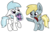 Size: 3000x1949 | Tagged: safe, artist:amberlea-draws, chirpy hooves, cotton cloudy, twilight sparkle, pegasus, pony, g4, chirpabetes, cottonbetes, cute, duo, ear fluff, eyes closed, filly, floppy ears, foal, folded wings, mouth hold, pointing, quill, simple background, spread wings, transparent background, wings