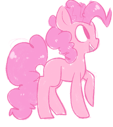 Size: 760x853 | Tagged: safe, artist:pegacornss, pinkie pie, g4, blank flank, female, monochrome, profile, simple background, solo