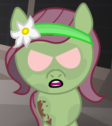 Size: 540x610 | Tagged: safe, artist:teschke, fluttershy, pony, zombie, zombie pony, g4, blood, female, mare, solo