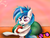 Size: 2600x2000 | Tagged: safe, artist:godofsteak, dj pon-3, vinyl scratch, g4, drink, female, filly, high res, solo