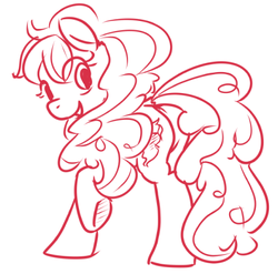 Size: 461x456 | Tagged: safe, artist:inlucidreverie, oc, oc only, earth pony, pony, female, mare, monochrome, sketch, solo