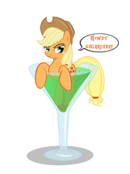 Size: 650x872 | Tagged: safe, artist:thunder-dasher, applejack, g4, appletini, cocktail, female, martini, solo