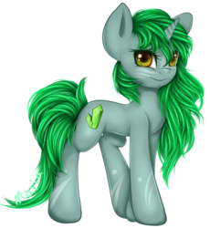 Size: 800x870 | Tagged: safe, artist:leelah-sama, oc, oc only, oc:emerald, pony, unicorn, cute, solo