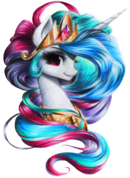 Size: 2260x3098 | Tagged: safe, artist:katputze, princess celestia, alicorn, pony, g4, .psd available, bust, colored pencil drawing, female, head, high res, looking at you, mare, portrait, red eyes, simple background, smiling, solo, traditional art, transparent background