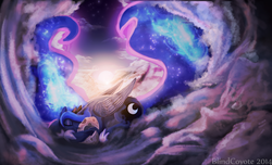 Size: 4200x2550 | Tagged: safe, artist:blindcoyote, princess luna, g4, female, high res, sleeping, solo