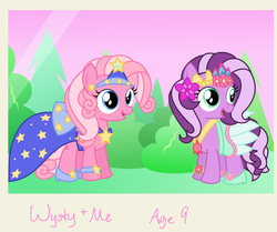 Size: 1366x1143 | Tagged: safe, artist:itoruna-the-platypus, pinkie pie, wysteria, g3, g4, duo, filly wysteria, g3 to g4, generation leap, princess pinkie pie, princess wysteria, simple background, vector, white background, wysteriadorable