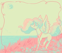 Size: 1400x1200 | Tagged: safe, artist:puffpink, princess celestia, g4, female, mare in the moon, solo