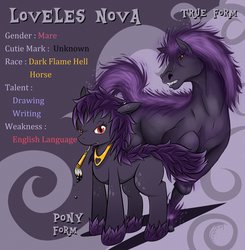 Size: 885x902 | Tagged: safe, artist:vavacung, oc, oc only, oc:loveless, oc:loveless nova, demon pony, horse, pony, feral, gritted teeth, looking at you, messy mane, mouth hold, sharp teeth, smiling, solo, unshorn fetlocks