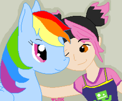 Size: 267x222 | Tagged: safe, artist:littlemisskate, rainbow dash, g4, crossover, miko nakadai, transformers, transformers prime