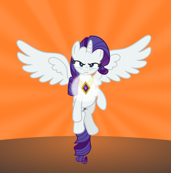 Size: 1206x1223 | Tagged: safe, artist:punzil504, rarity, alicorn, pony, g4, alicornified, element of generosity, female, mare, race swap, raricorn, solo