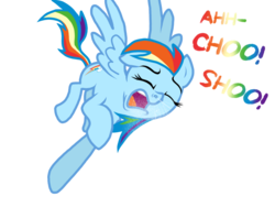 Size: 1024x768 | Tagged: source needed, safe, artist:proponypal, rainbow dash, g4, female, flying, mucus, nostrils, sneezing, sneezing fetish, snot, solo, spray, wings