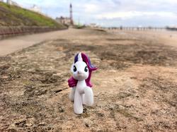 Size: 960x717 | Tagged: safe, rarity, g4, blackpool, blackpool tower, blind bag, blurry, irl, photo, toy