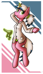 Size: 530x900 | Tagged: safe, artist:tg-0, oc, oc only, oc:dewflower, semi-anthro, arm hooves, bipedal, solo, speculum