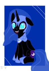 Size: 1120x1620 | Tagged: safe, artist:rengam18, nightmare moon, g4, cute, female, filly, nightmare woon, solo