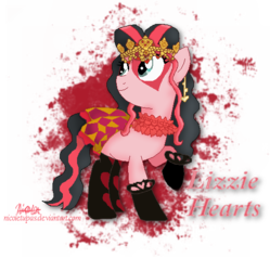 Size: 529x532 | Tagged: safe, artist:nicole-tupas, pony, ever after high, lizzie heart, ponified, solo