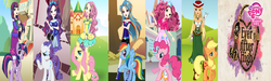 Size: 1024x309 | Tagged: safe, applejack, fluttershy, pinkie pie, rainbow dash, rarity, twilight sparkle, human, g4, ever after high, humanized, mane six