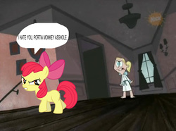 Size: 2222x1649 | Tagged: safe, apple bloom, g4, angry, artifact, bad edit, hater, the mighty b