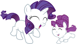 Size: 6000x3400 | Tagged: safe, artist:sameasusual, rarity, oc, oc:unique, g4, cute, dancing, fanfic, foal, simply rarity