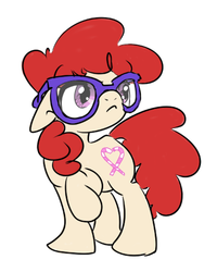 Size: 412x515 | Tagged: safe, artist:arcum42, artist:inlucidreverie, edit, twist, earth pony, pony, g4, colored, female, filly, glasses, mare, sketch, solo