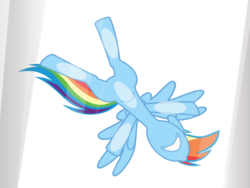 Size: 1600x1200 | Tagged: safe, artist:kuren247, rainbow dash, g4, against glass, fail, female, solo